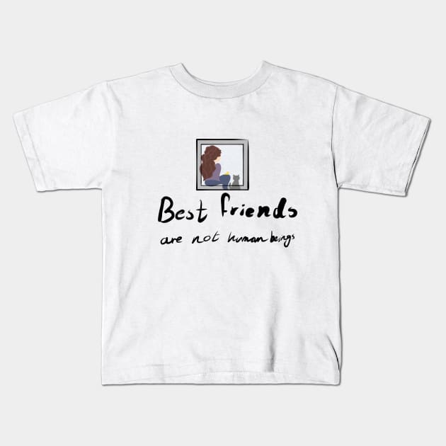 Best Friends Aren't Human Beings Kids T-Shirt by Hindone